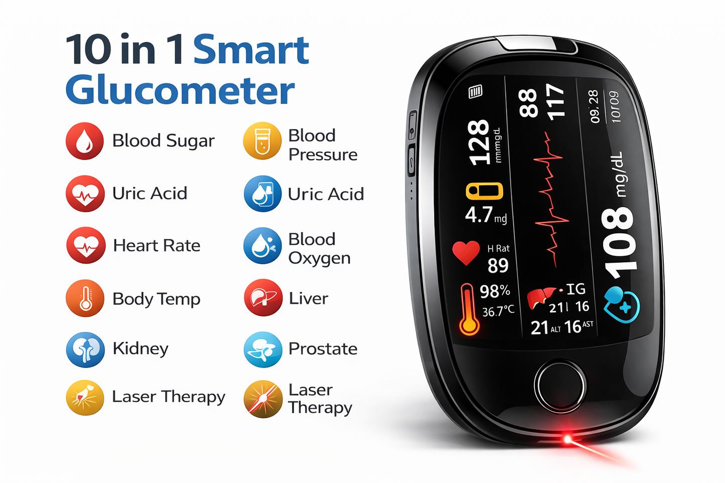 🏆2026 Latest Non‑Invasive Glucose Monitor – Needle‑Free Health Tracking