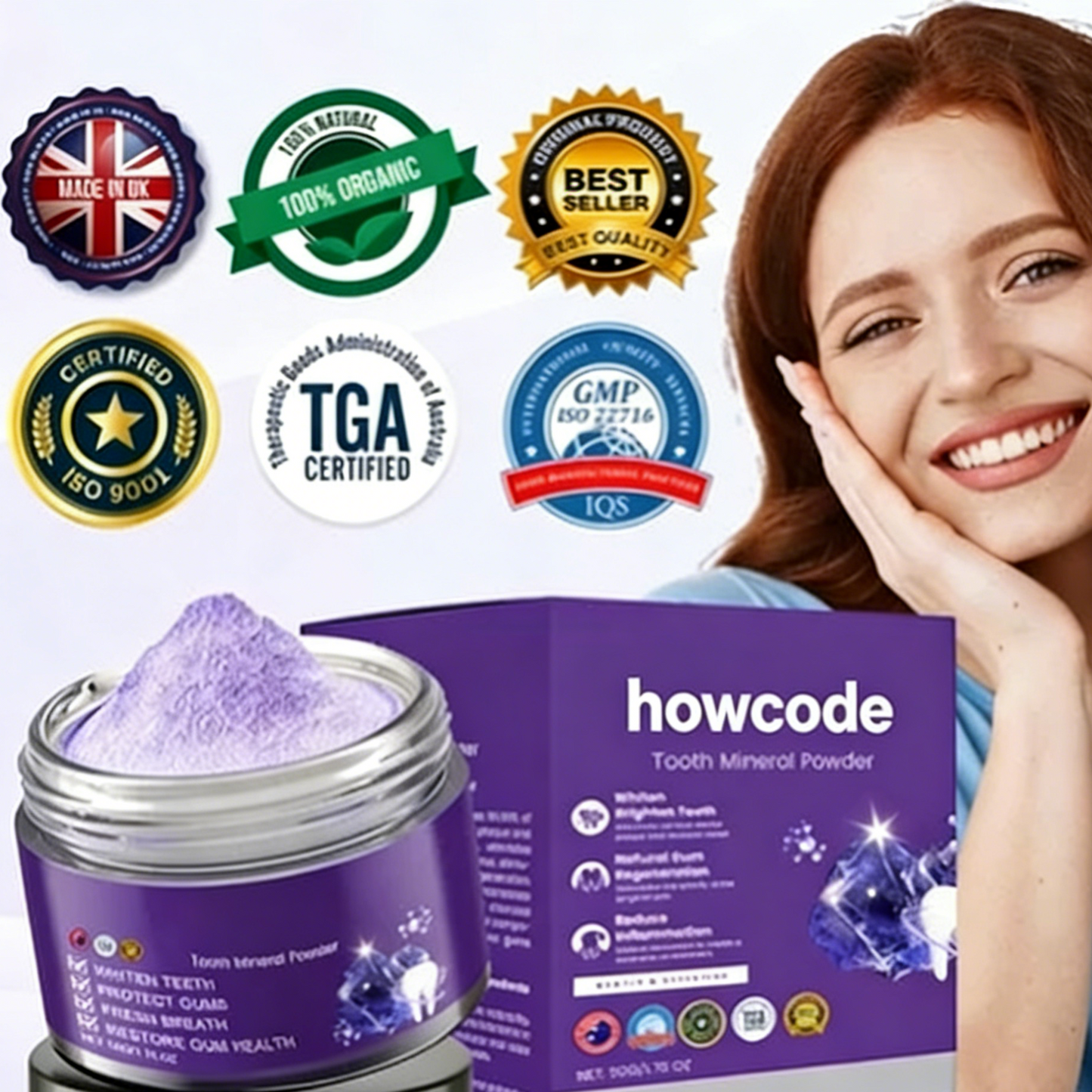 ✨ Howcode™ PearlyGlo Tooth Mineral Powder