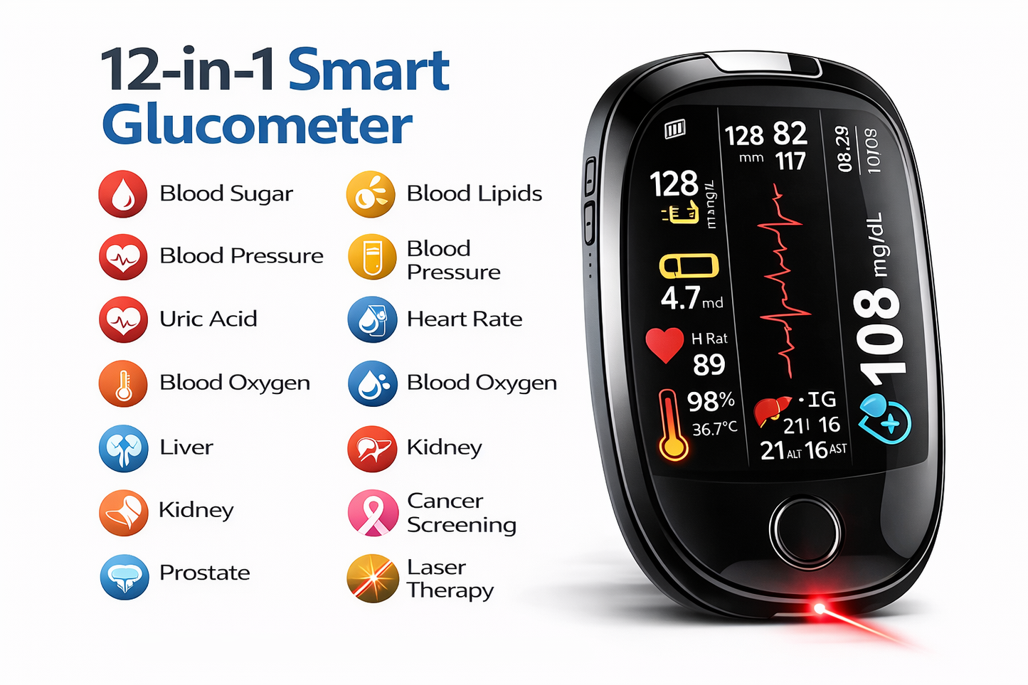 🏆2026 Latest Non‑Invasive Glucose Monitor – Needle‑Free Health Tracking