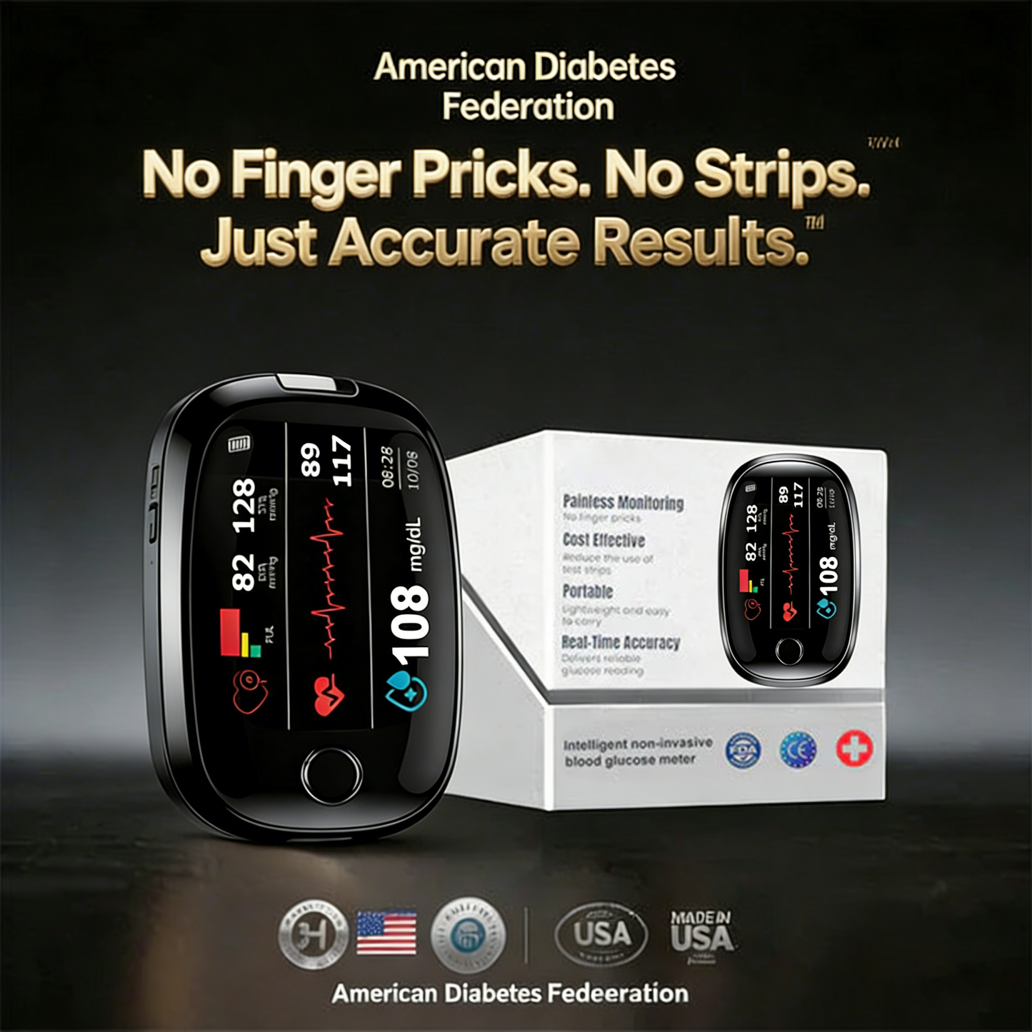 🏆2026 Latest Non‑Invasive Glucose Monitor – Needle‑Free Health Tracking